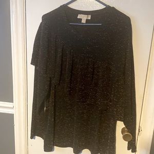 Black with gold pullover top